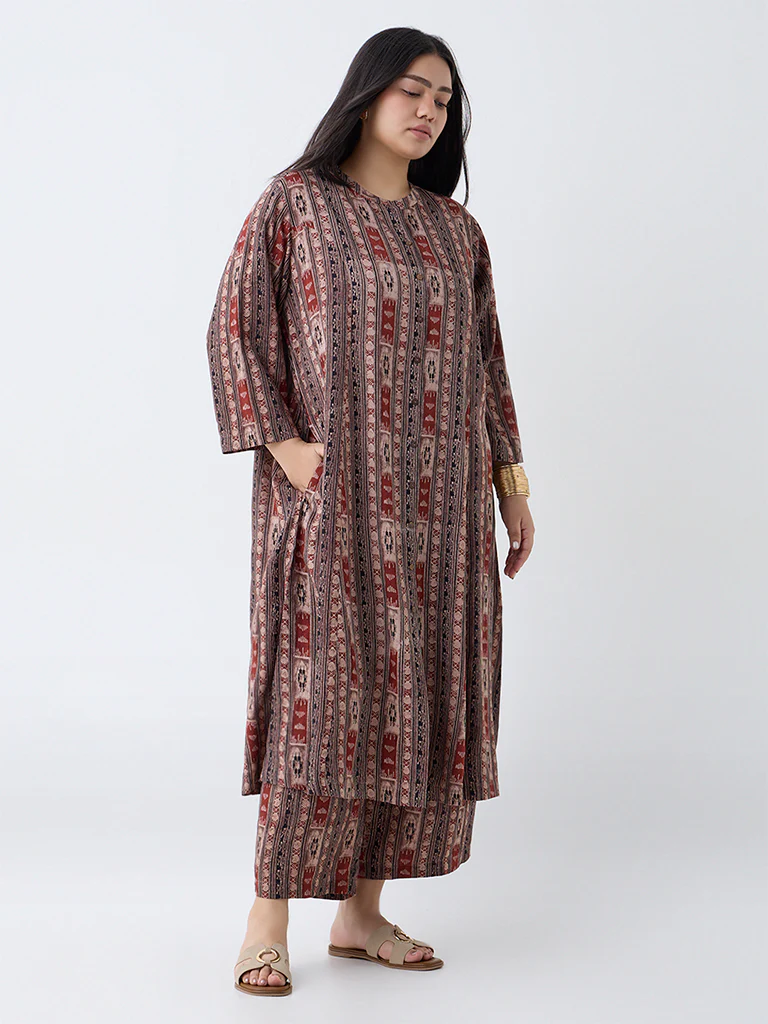 Diza Multicolour Printed A-Line Kurta - Image 2