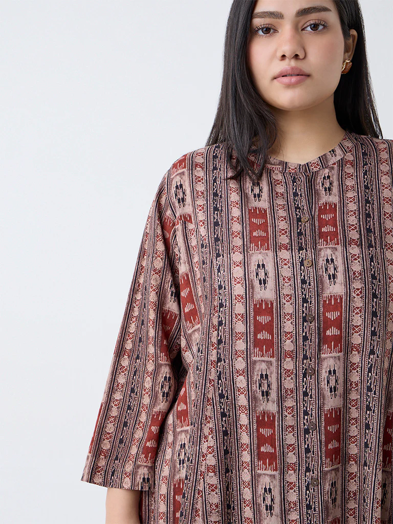 Diza Multicolour Printed A-Line Kurta - Image 3