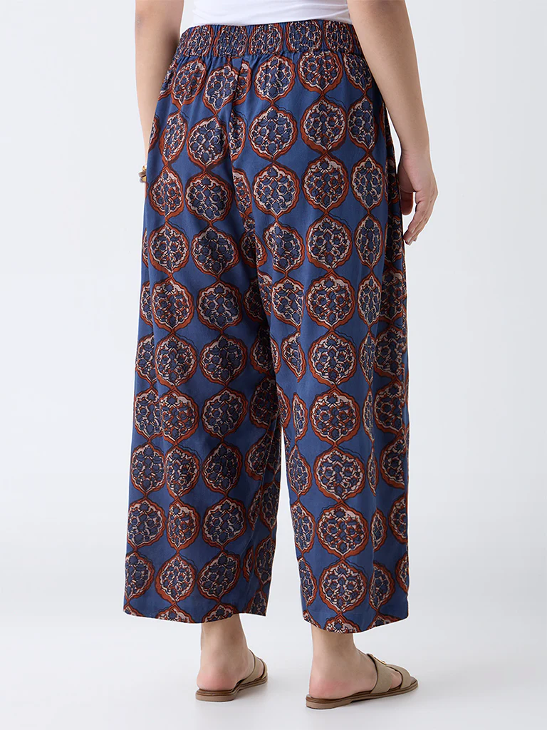 Diza Navy Printed Ethnic Pants - Image 4