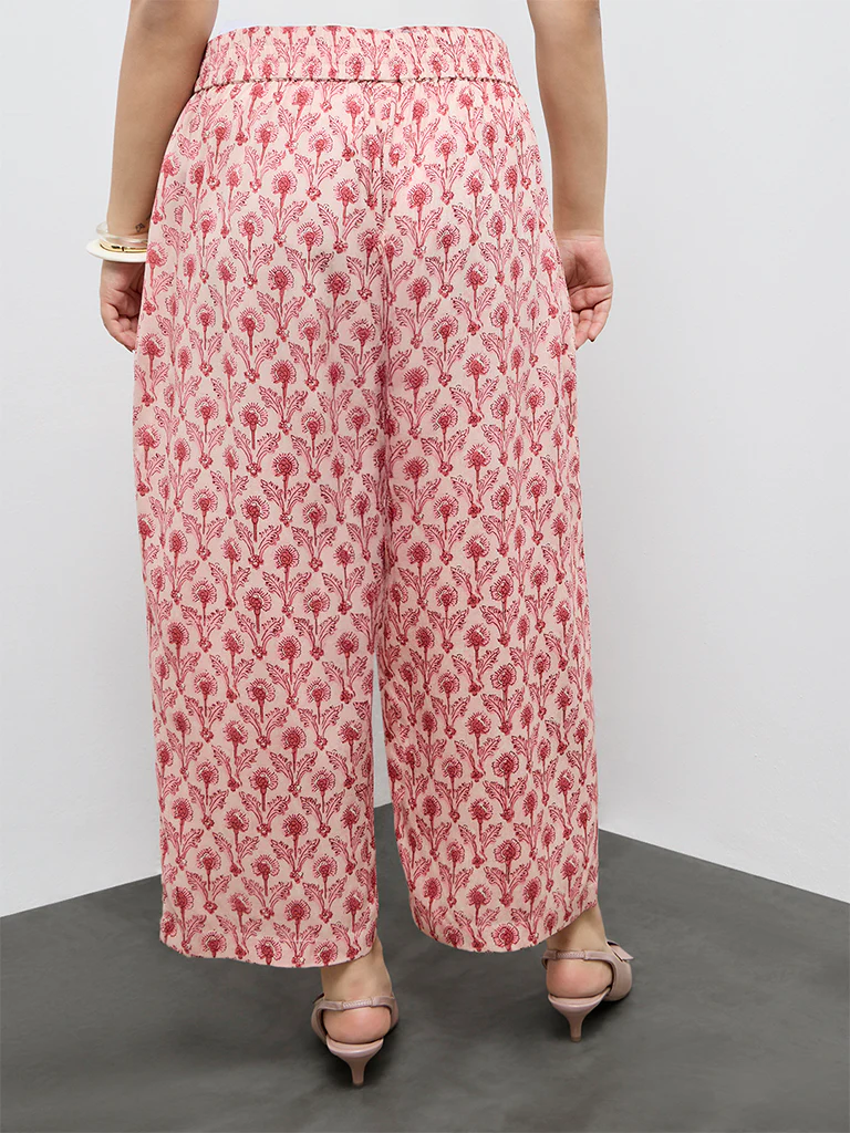 Diza Pink Floral Printed Pants - Image 4