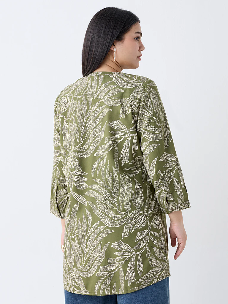 Diza Sage Leaf Printed Tunic - Image 4