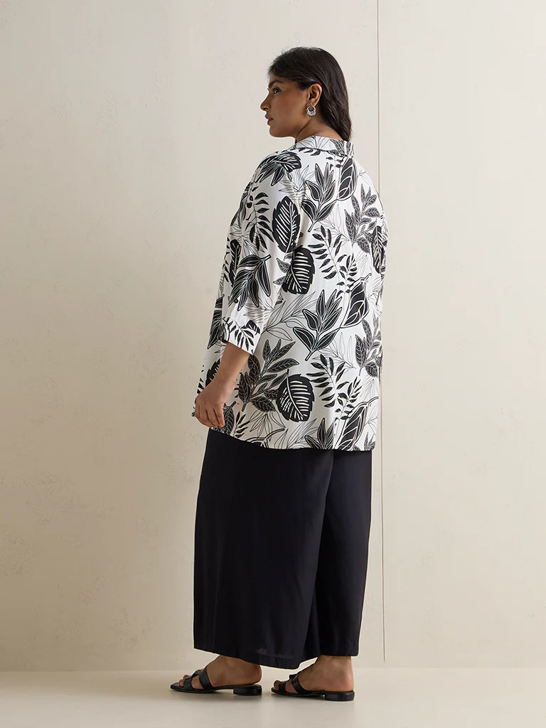 Diza White Botanical Printed Tunic - Image 4