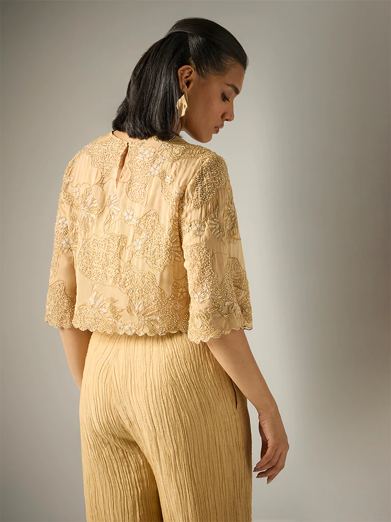 Embellished Crop Top – Gold - Image 4