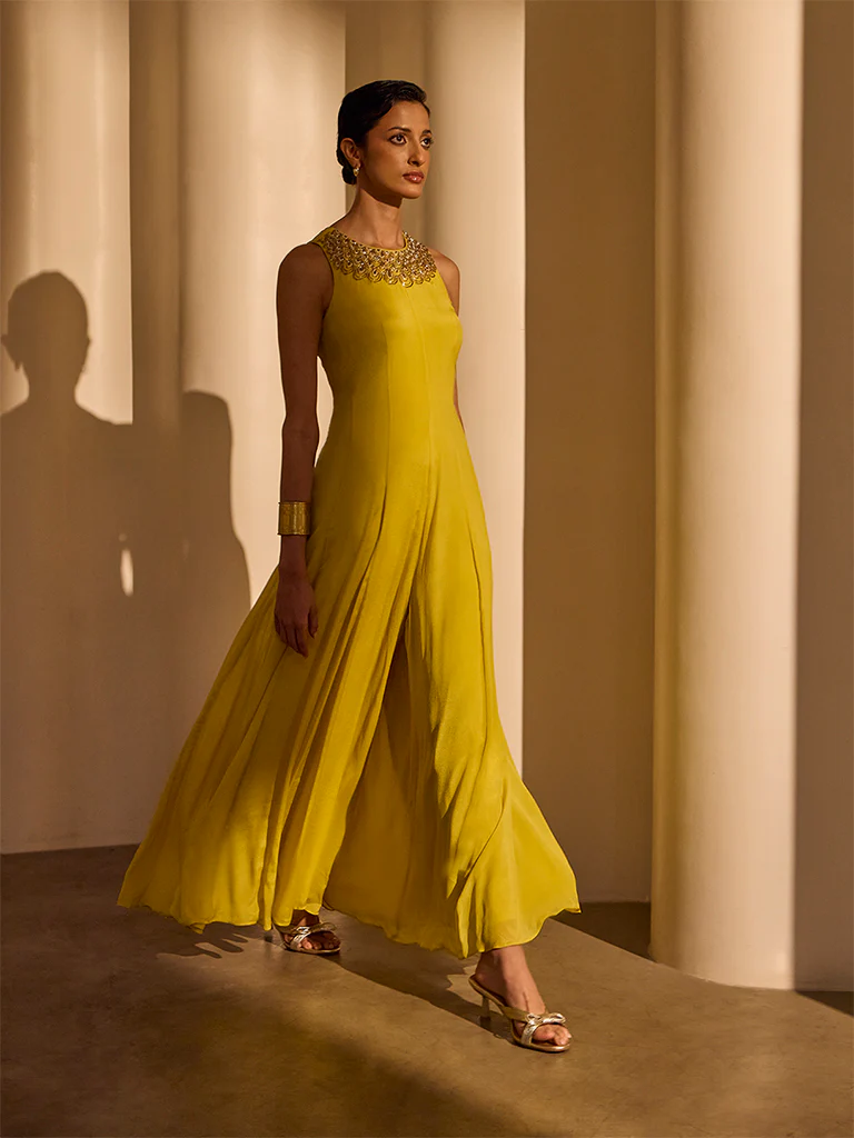 Embellished Jumpsuit - Yellow - Image 2