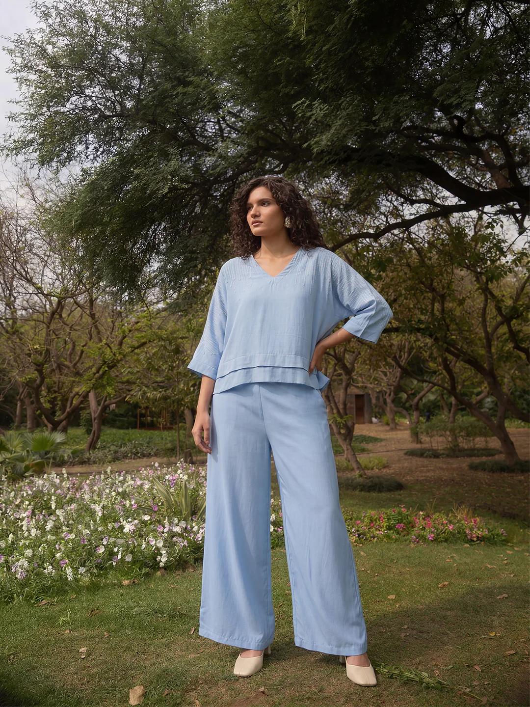 Embroidered Top – Blue - Image 5