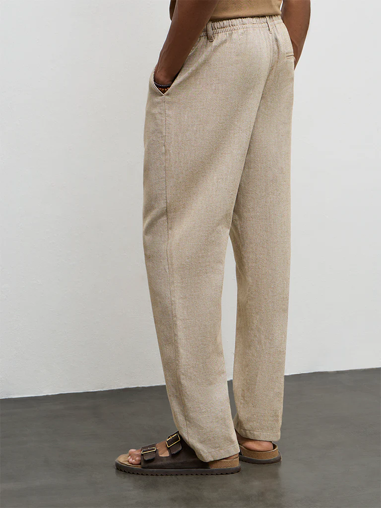 ETA Beige Relaxed-Fit Mid-Rise Cotton-Blend Chinos - Image 4