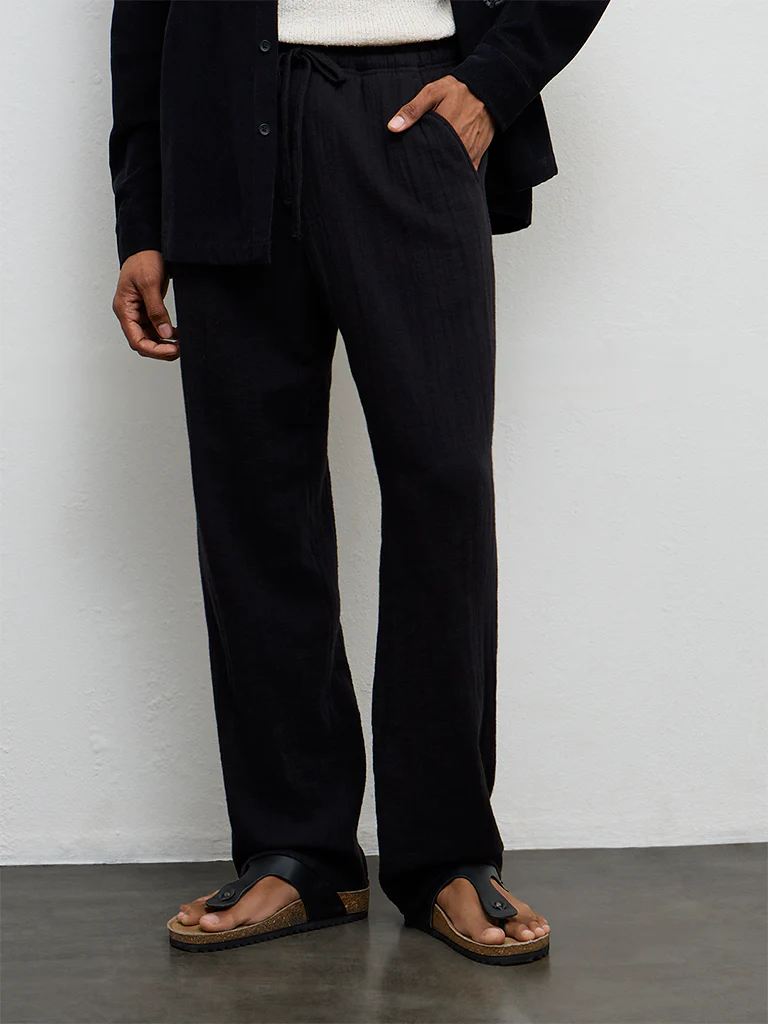 ETA Black Relaxed-Fit Mid-Rise Chinos - Image 2