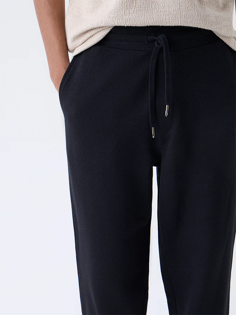 ETA Black Relaxed-Fit Mid-Rise Cotton-Blend Joggers - Image 4