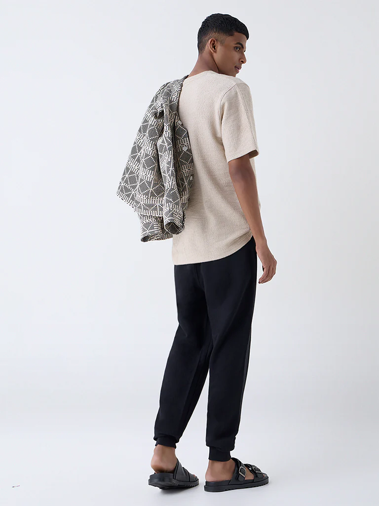 ETA Black Relaxed-Fit Mid-Rise Cotton-Blend Joggers - Image 5