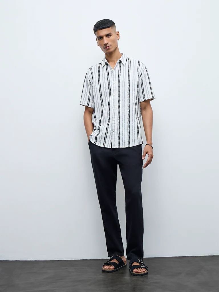ETA Black Relaxed-Fit Mid-Rise Cotton Chinos