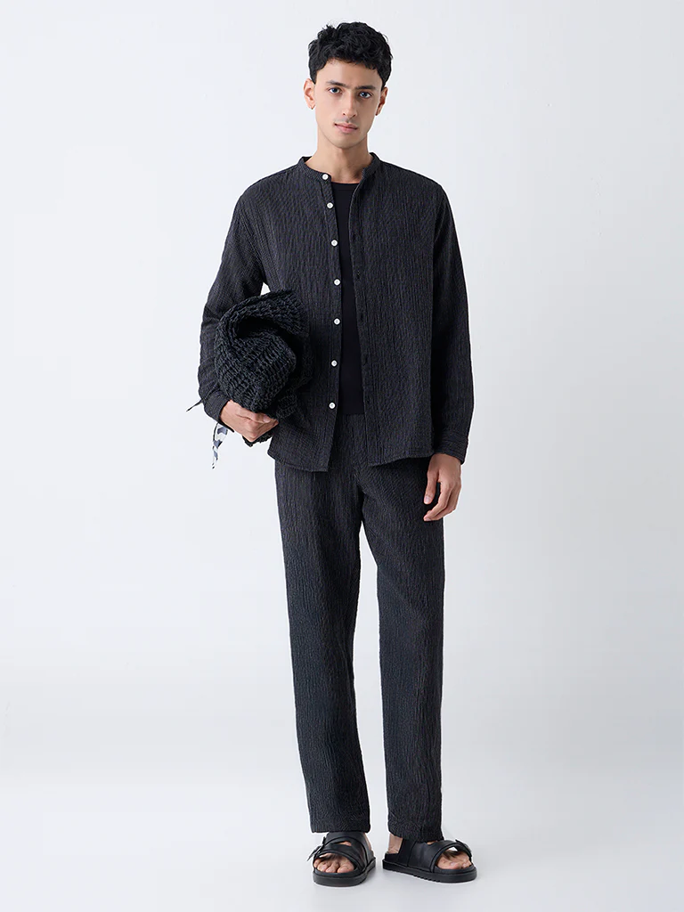 ETA Black Relaxed-Fit Mid-Rise Cotton Pants - Exclusive