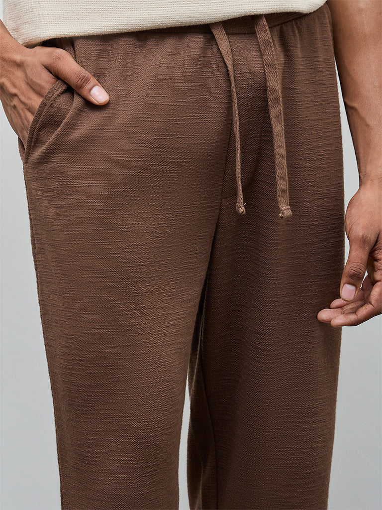 ETA Brown Relaxed-Fit Mid-Rise Cotton-Blend Chinos - Image 4