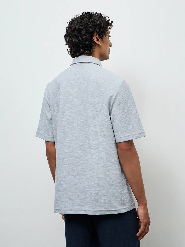 ETA Grey Relaxed-Fit Cotton-Blend T-Shirt - Image 4