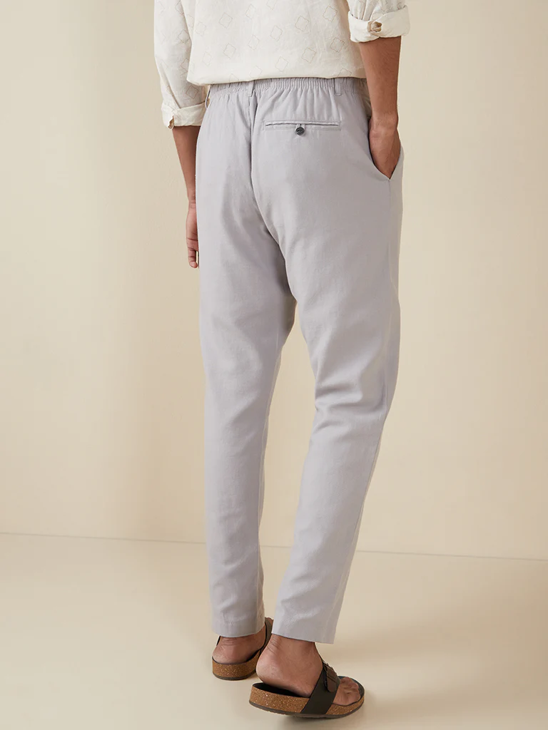 ETA Grey Slim-Fit Mid-Rise Cotton-Blend Chinos - Image 5