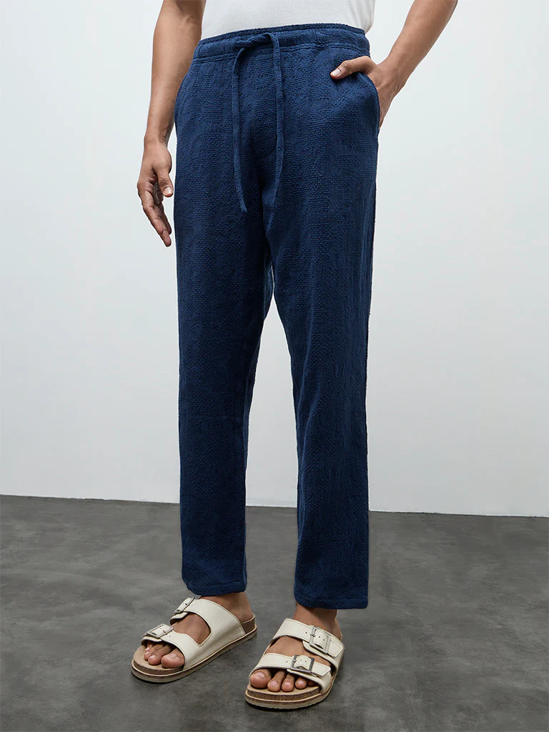 ETA Indigo Textured Relaxed-Fit Mid-Rise Cotton Chinos - Image 2