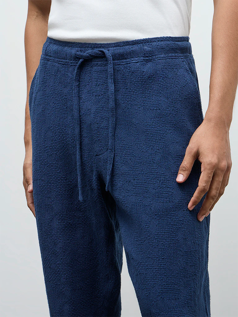 ETA Indigo Textured Relaxed-Fit Mid-Rise Cotton Chinos - Image 3