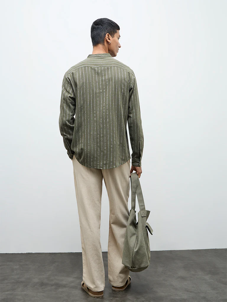 ETA Light Beige Relaxed-Fit Mid-Rise Cotton-Blend Chinos - Image 4
