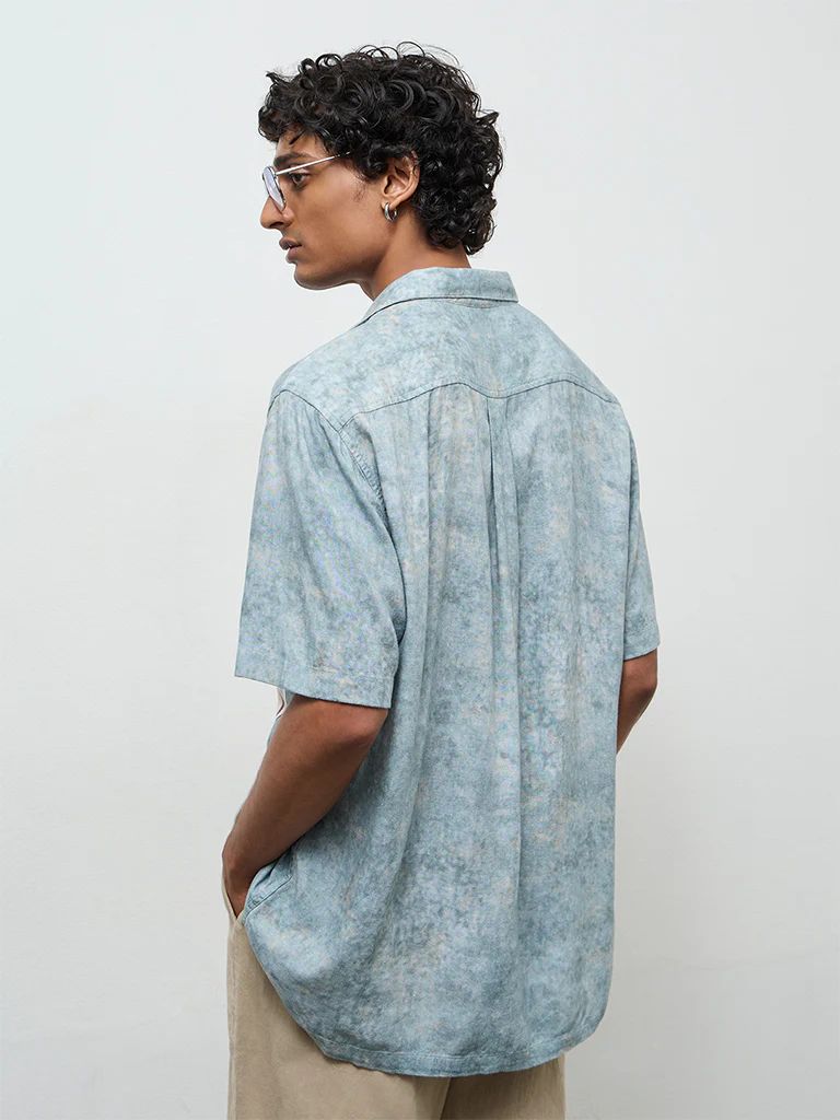 ETA Light Teal Printed Relaxed-Fit Shirt - Image 4