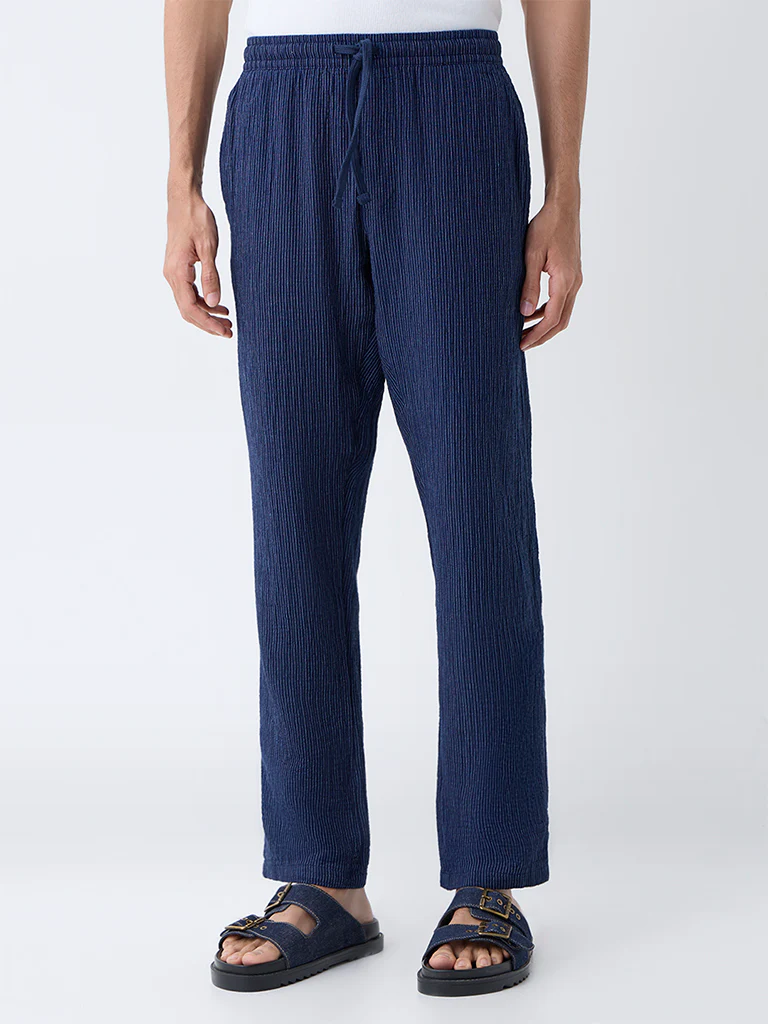 ETA Navy Relaxed-Fit Mid-Rise Cotton Pants - Exclusive - Image 3