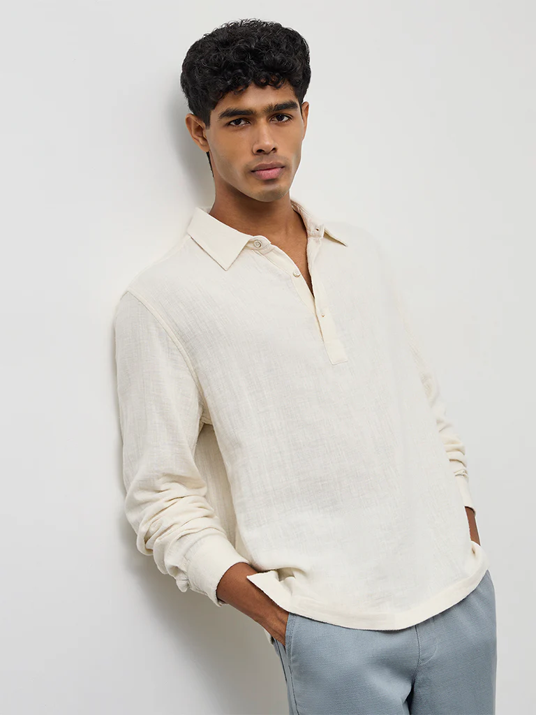ETA Off-White Relaxed-Fit Cotton Shirt - Image 3