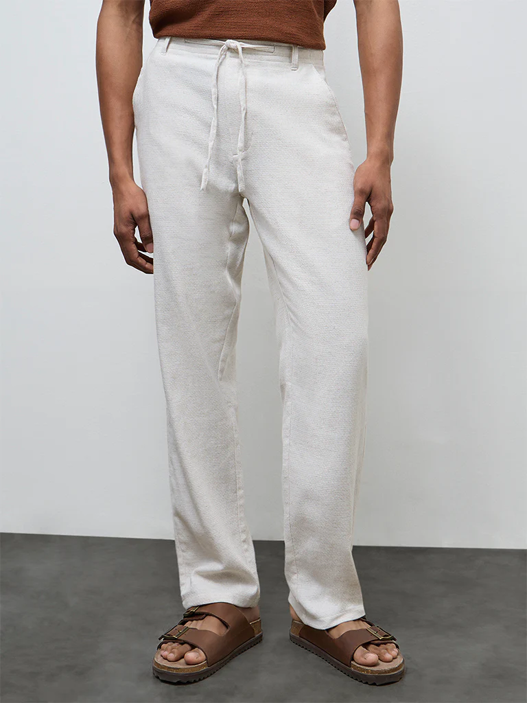 ETA Off-White Relaxed-Fit Mid-Rise Cotton-Blend Chinos - Image 2
