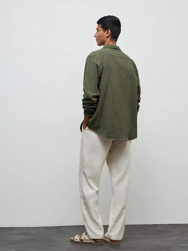 ETA Off-White Relaxed-Fit Mid-Rise Cotton-Blend Chinos - Image 4