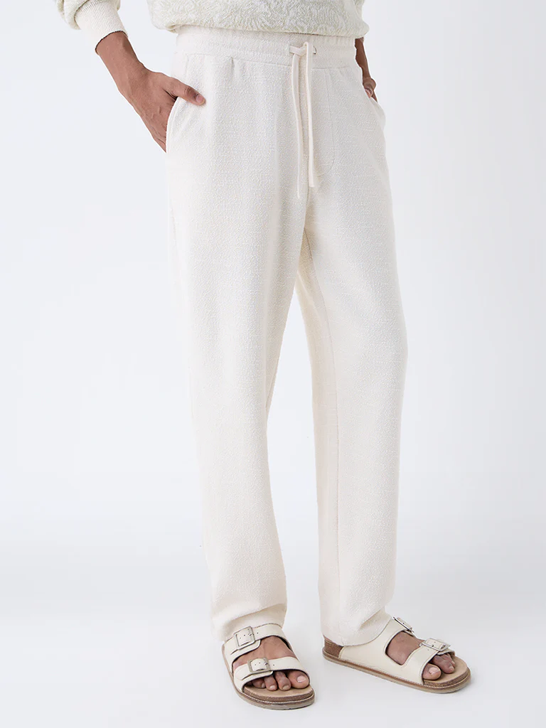 ETA Off-White Relaxed-Fit Mid-Rise Cotton-Blend Pants - Image 2