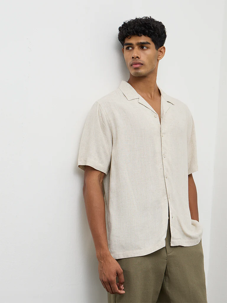 ETA Off-White Solid Relaxed-Fit Shirt - Image 2