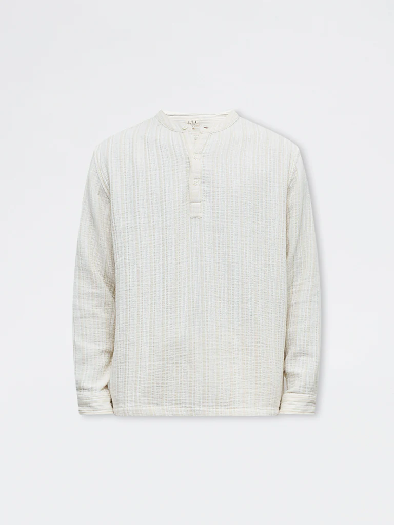 ETA Off-White Textured Relaxed-Fit Cotton-Blend Shirt - Image 5