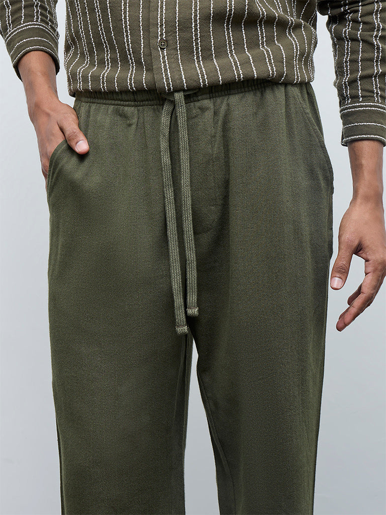 ETA Olive Relaxed-Fit Mid-Rise Chinos - Image 3