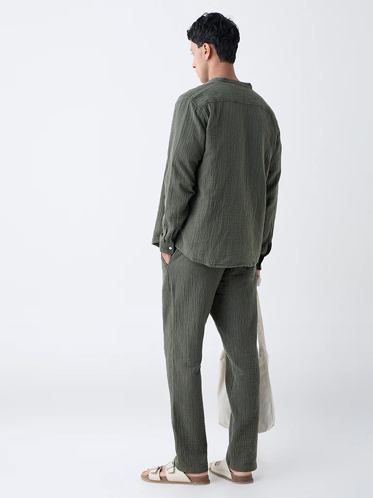 ETA Olive Relaxed-Fit Mid-Rise Cotton Pants - Exclusive - Image 5