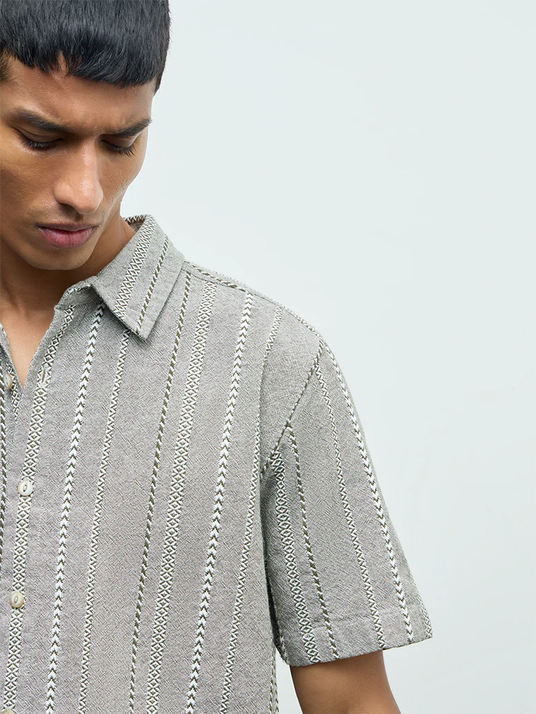 ETA Sage Embroidered Relaxed-Fit Cotton Shirt - Image 3