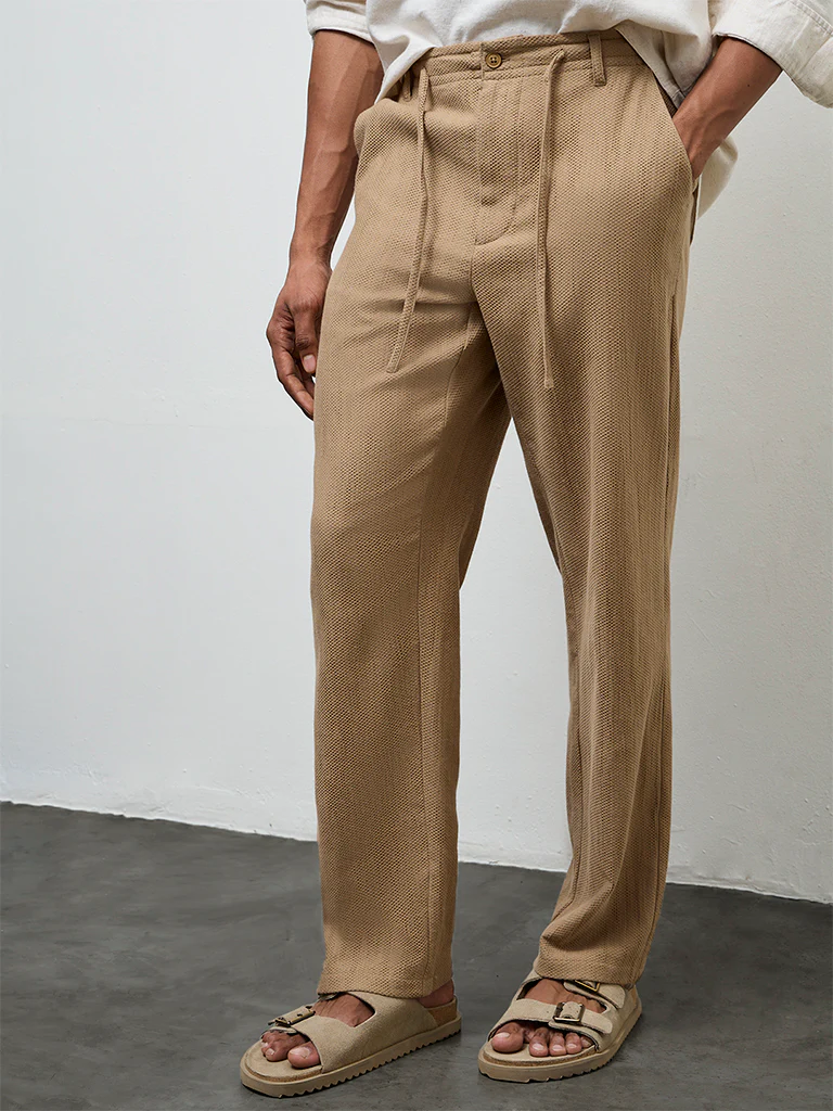 ETA Taupe Relaxed-Fit Mid-Rise Cotton Chinos - Image 2