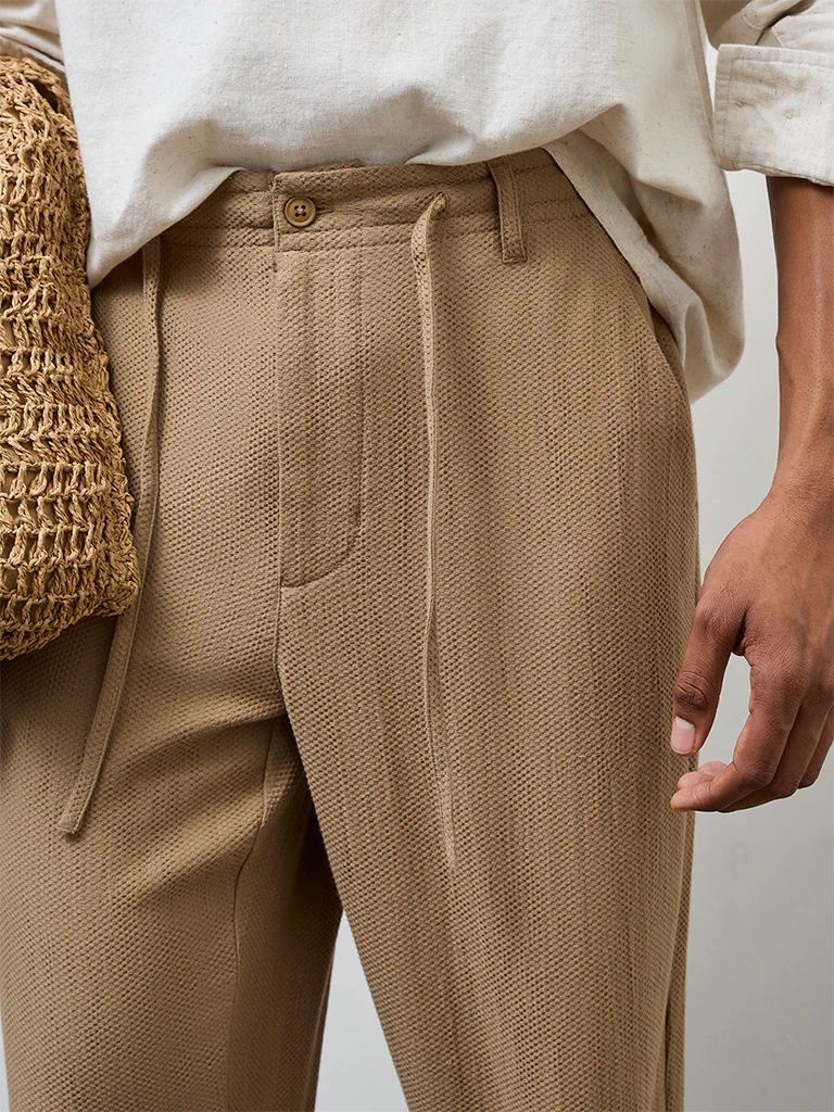 ETA Taupe Relaxed-Fit Mid-Rise Cotton Chinos - Image 3