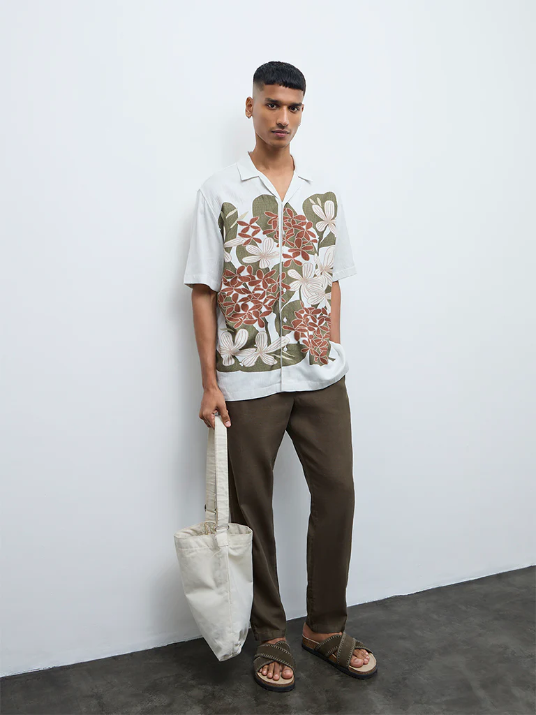 ETA White Floral Relaxed-Fit Shirt - Image 2