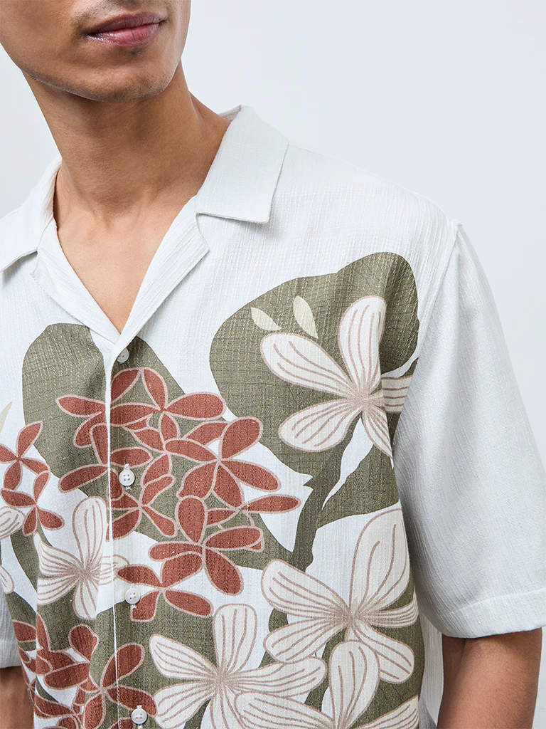 ETA White Floral Relaxed-Fit Shirt - Image 3