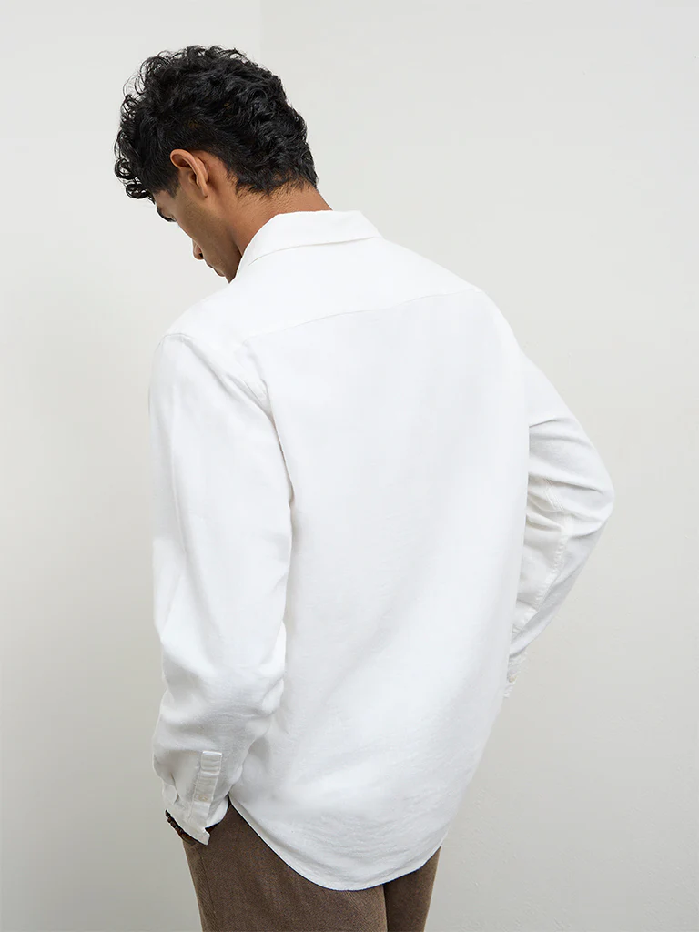 ETA White Relaxed-Fit Cotton-Blend Shirt - Image 4