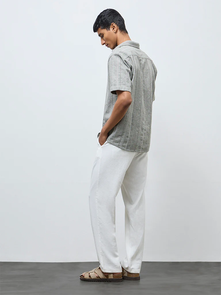 ETA White Relaxed-Fit Mid-Rise Cotton-Blend Chinos - Image 5