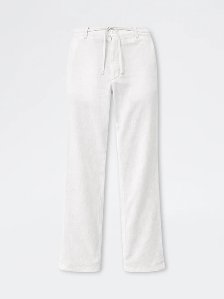 ETA White Relaxed-Fit Mid-Rise Cotton-Blend Chinos - Image 6