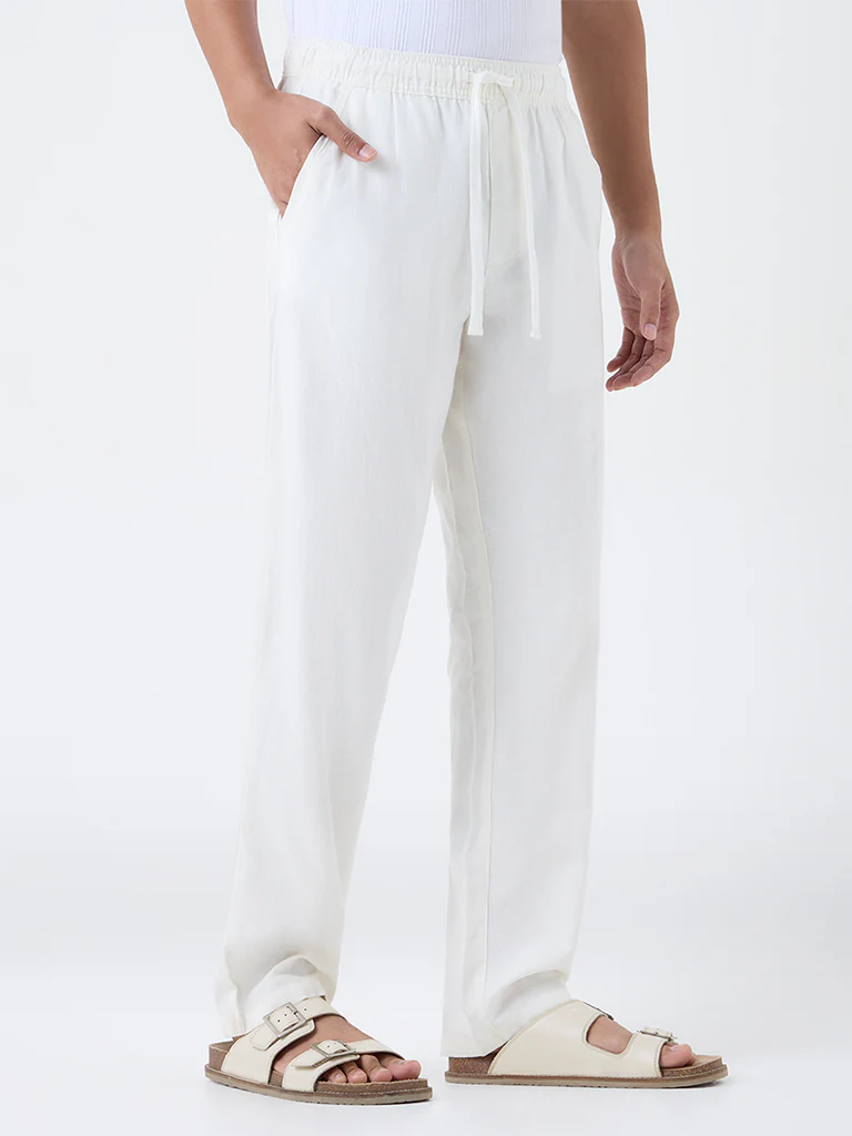 ETA White Relaxed-Fit Mid-Rise Cotton Chinos - Image 3