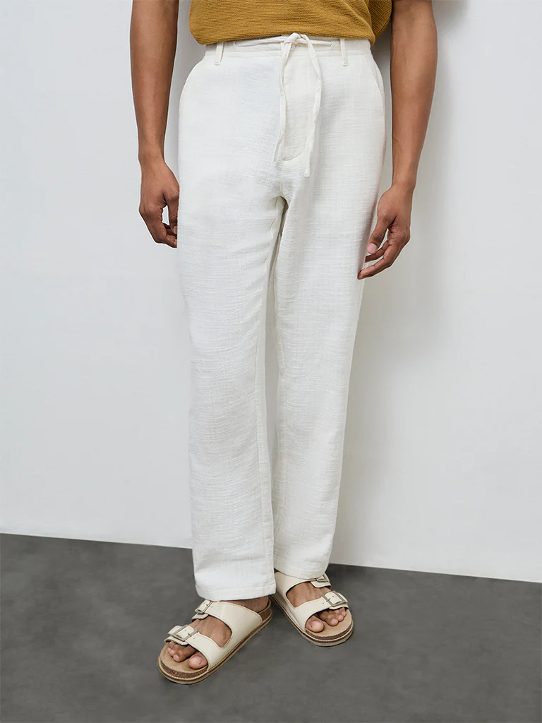 ETA White Relaxed-Fit Mid-Rise Cotton Chinos - Image 2