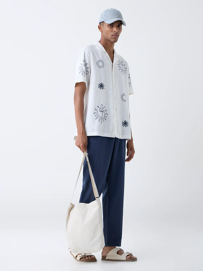 ETA White Sun Detailed Relaxed-Fit Cotton Shirt - Image 3