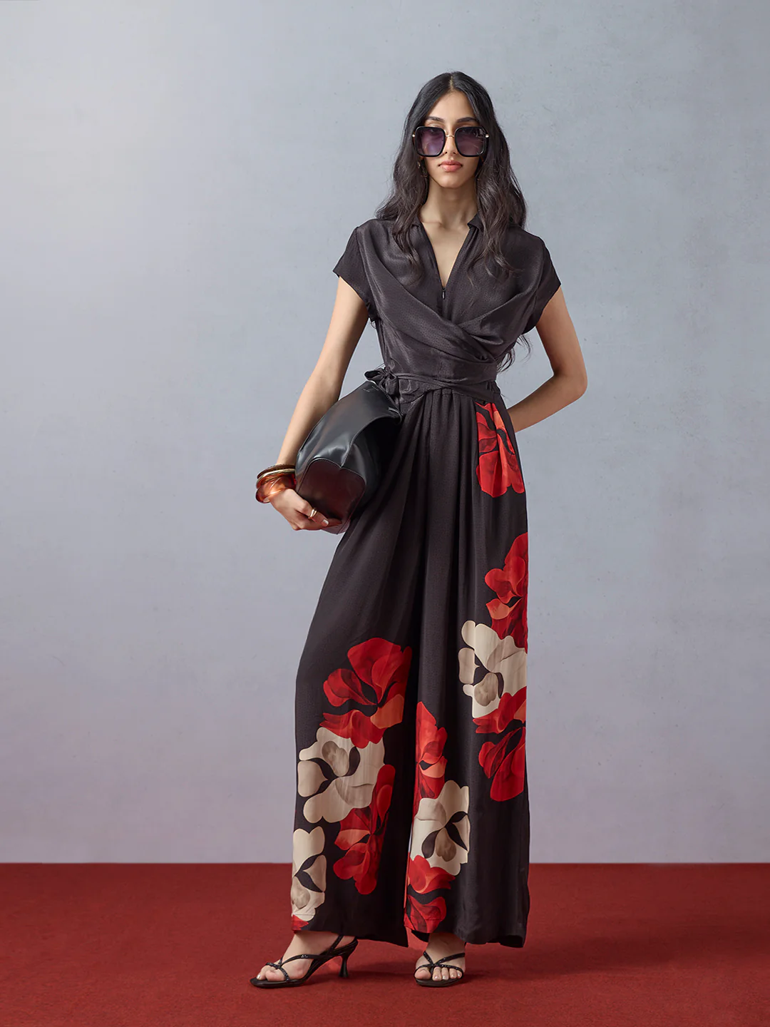 Floral Jumpsuit - Black