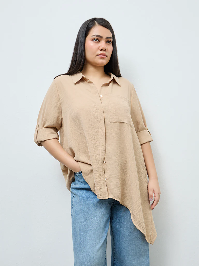 Gia Beige Textured Shirt