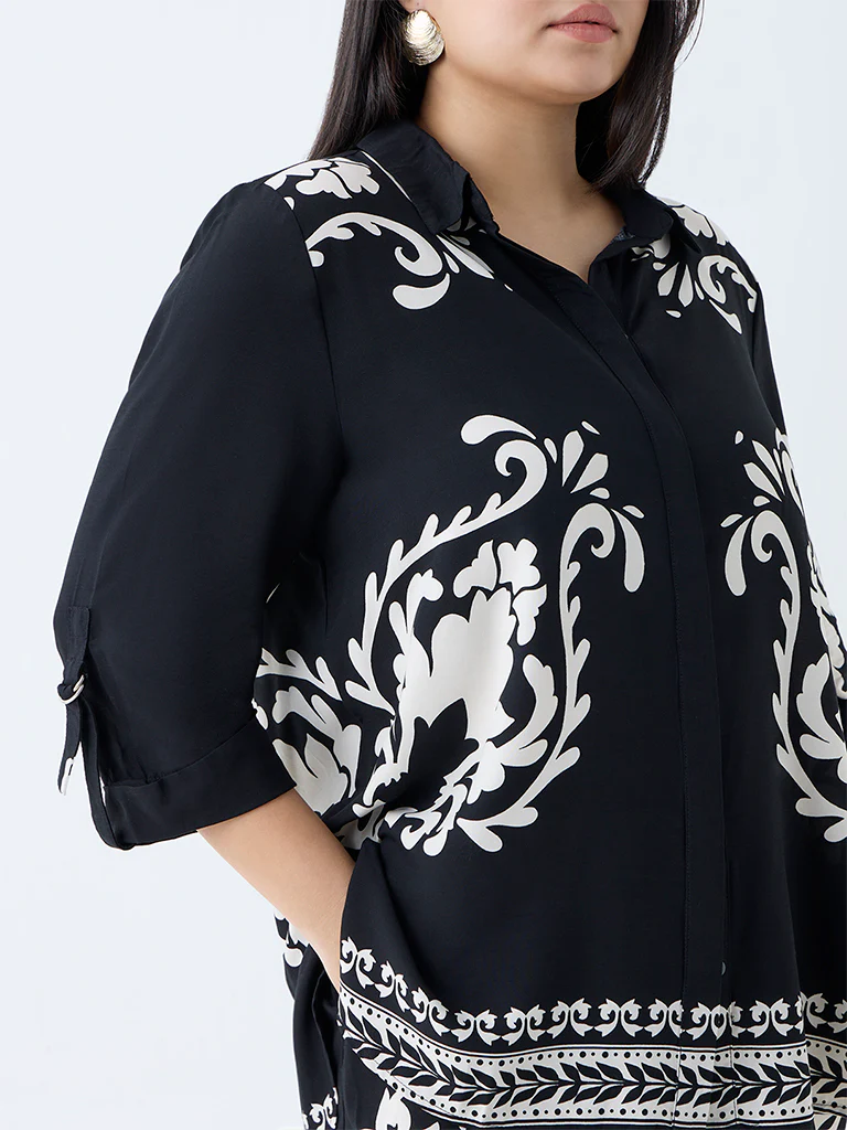 Gia Black Baroque-Inspired Shirt - Image 3