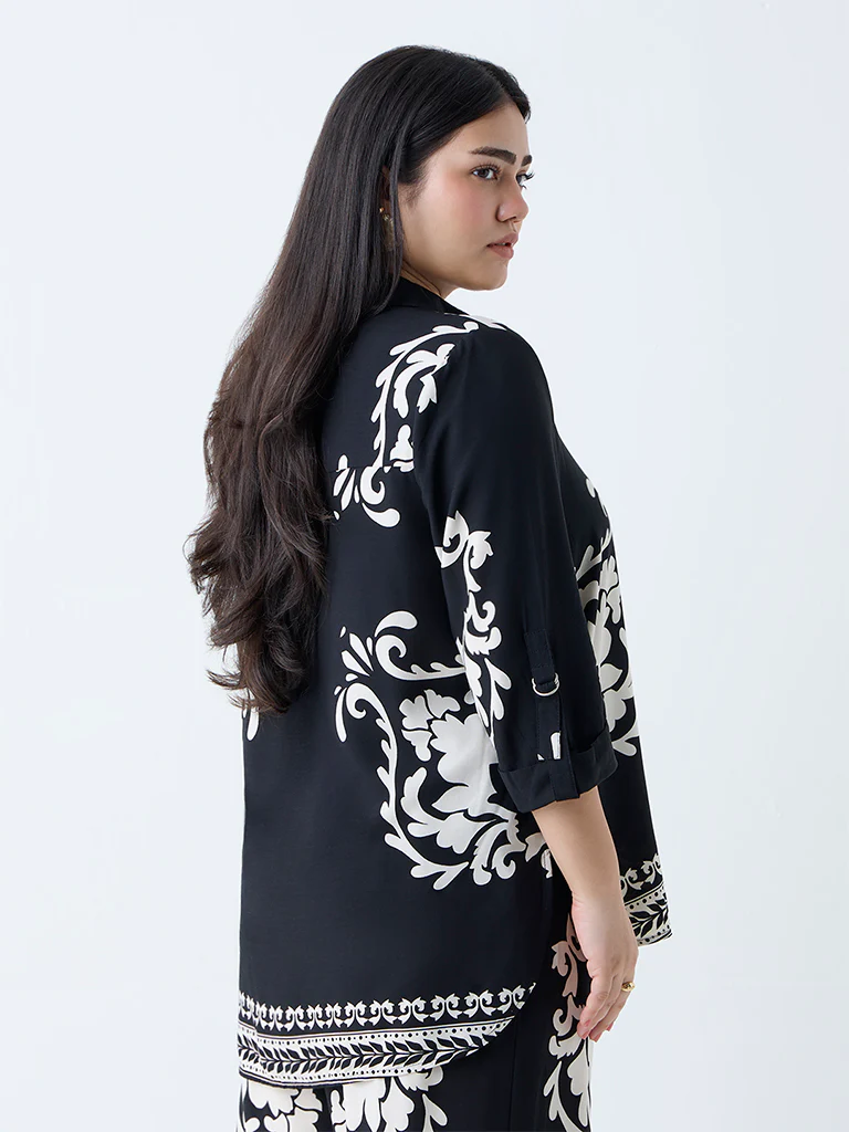 Gia Black Baroque-Inspired Shirt - Image 4