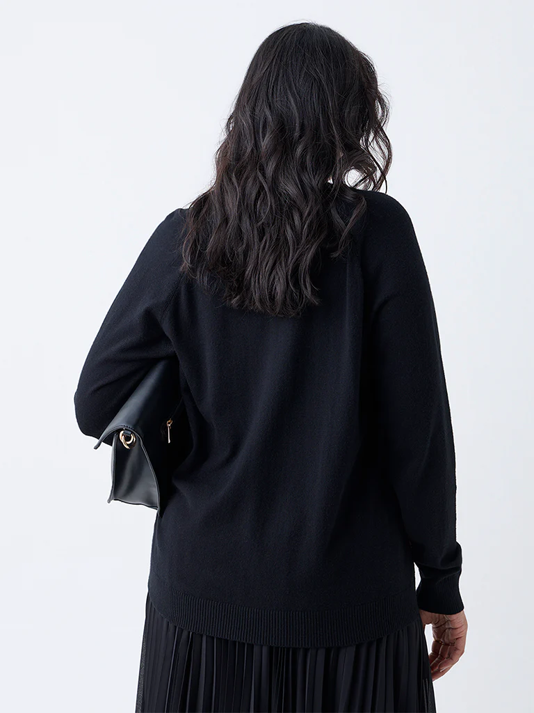 Gia Black Diamante-Detailed Sweater - Image 4