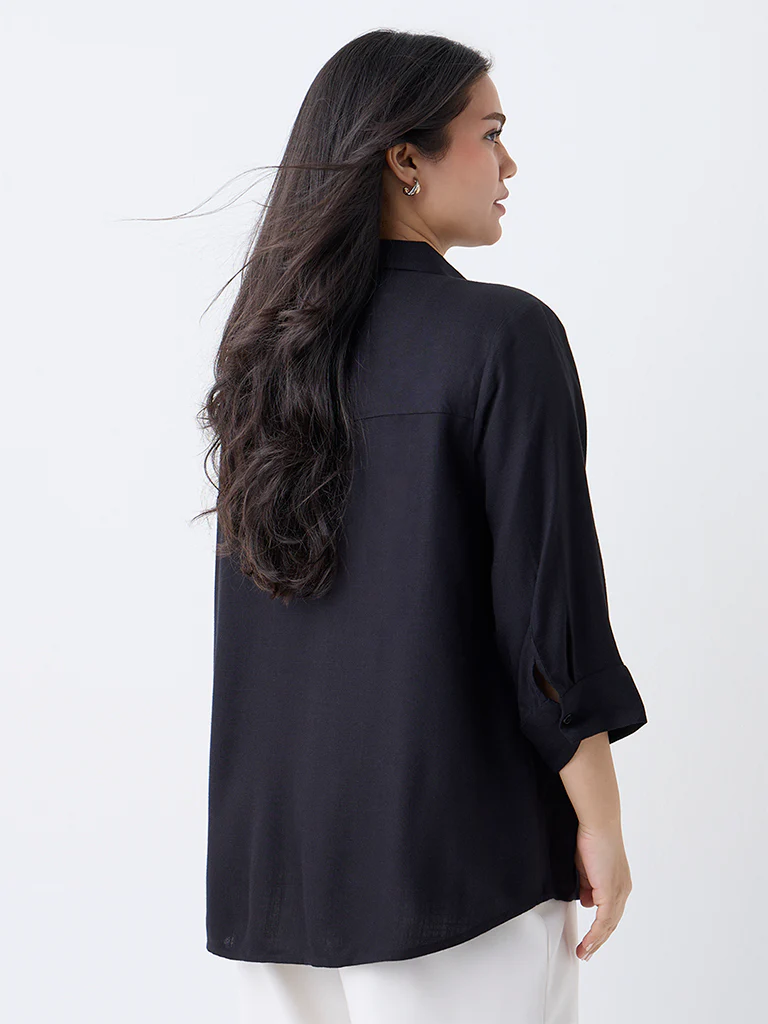 Gia Black Embroidered Shirt - Image 4