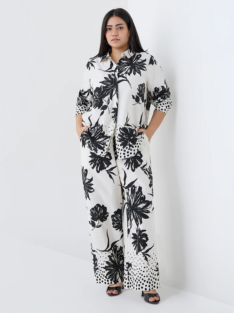 Gia Black Floral Printed Shirt - Image 2
