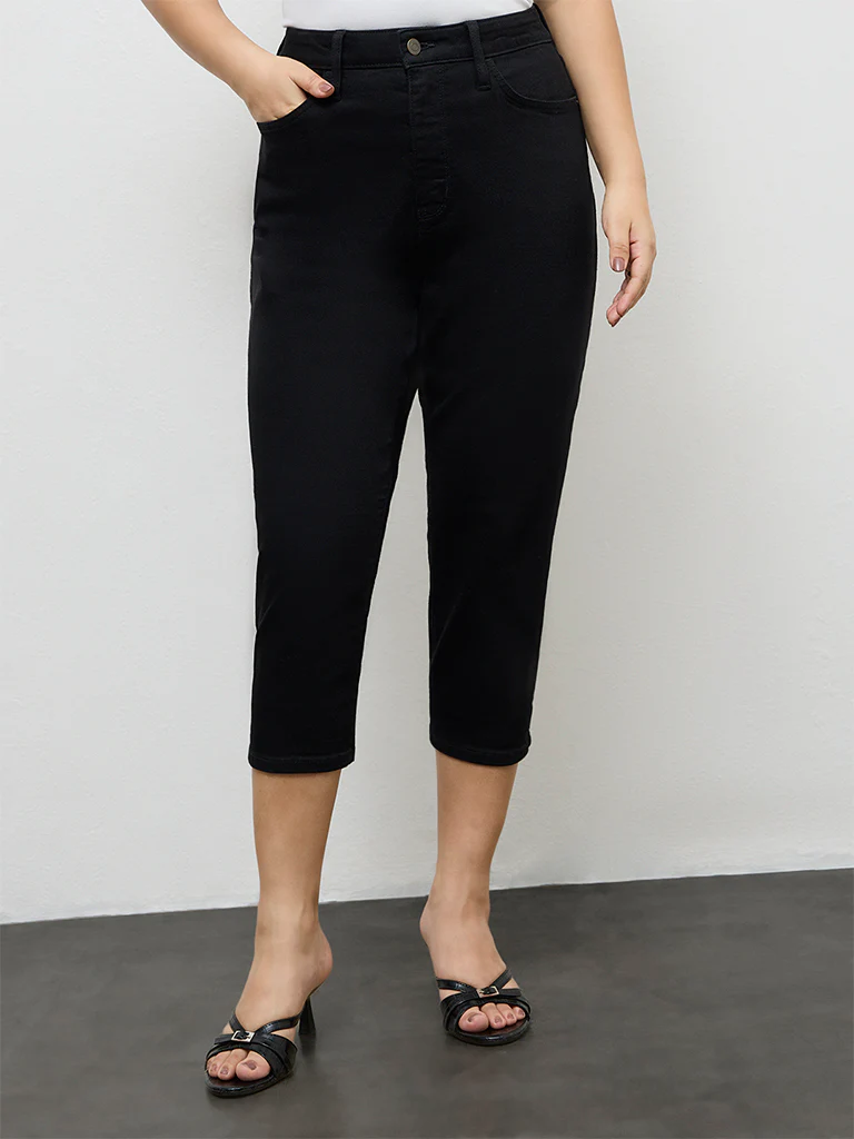 Gia Black High-Rise Capri - Image 2